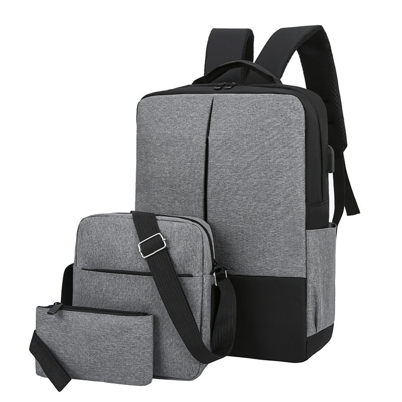 Manufacturers USB backpack three-piece s...