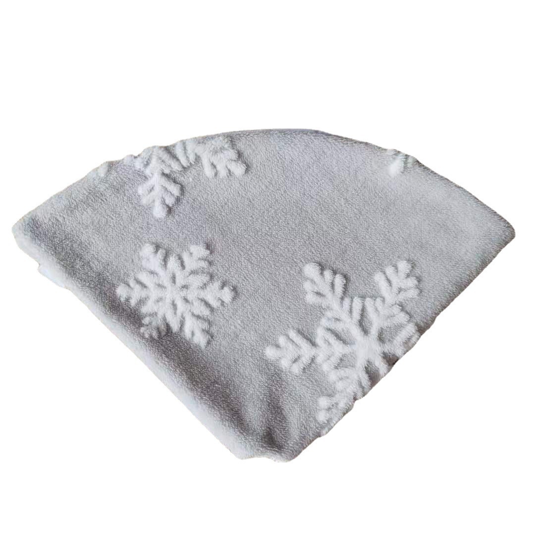 Navidad transfronteriza jacquard rojo falda de árbol de nieve de navidad gris decoración de peluche gran falda de árbol de nieve doble capa