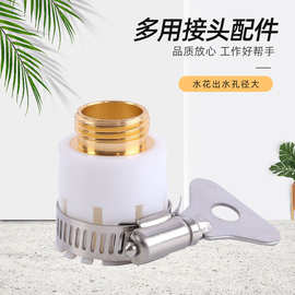 镀铜全钢卡箍白色塑料8爪水龙头多功能接头洗车水枪配件
