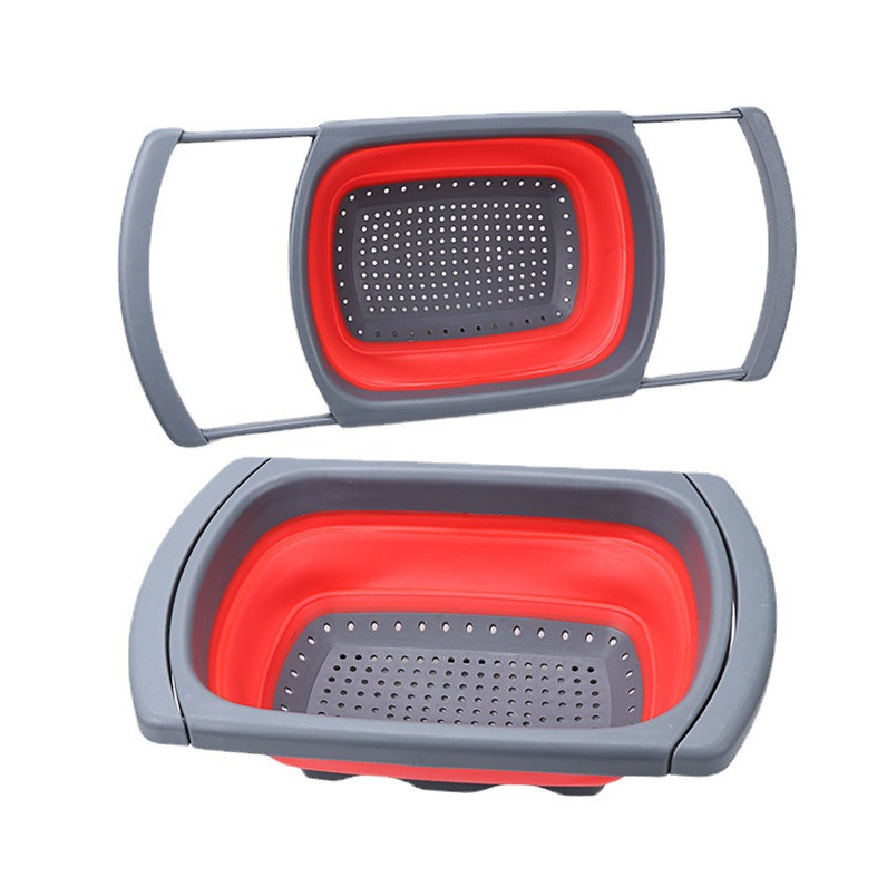 Cesta de drenaje de cocina telescópica plegable creativa de frutas y verduras caseras cestas de filtro de agua de cocina