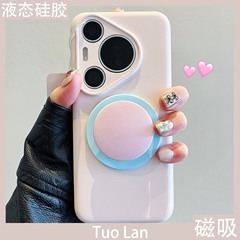 適用華為pura70pro携帯ケース液体シリカゲル磁気吸引スタンドmate70栄光マジック7全包