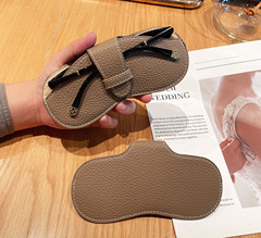 工廠直銷牛皮眼鏡包男女通用近視眼鏡墨鏡保護套便攜眼鏡盒收納袋