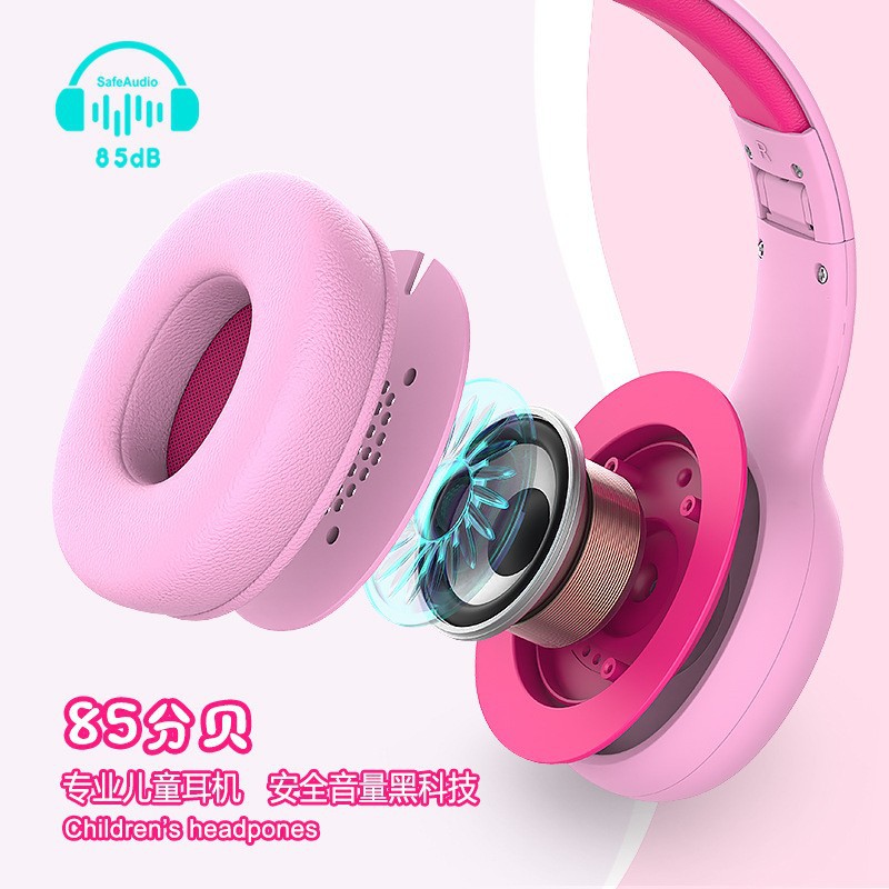 auriculares bluetooth para niños auriculares de color macaron encantador cuadrático ligero y duradero para estudiantes de aprendizaje auriculares cableados