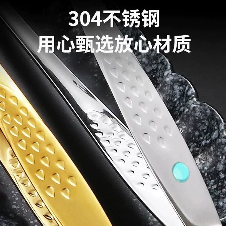 Щипцы для барбекю из нержавеющей стали 304, бытовые удлиненные щипцы для барбекю в корейском стиле, утолщенные щипцы для фуршета, клубники, хлеба, коммерческое использование