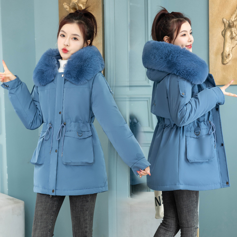 2024 superando la ropa de algodón corta de moda coreana suelta de invierno cintura de gran tamaño de algodón grueso