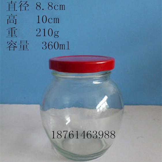 厂家现货直销360毫升玻璃酱菜瓶蜂蜜瓶果酱瓶耐高温欢迎新老客户