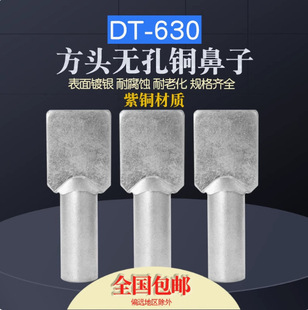 DT-630 Square Head Non-porous Tinned Copper Nose 630 Square Wire and Cable Lug Copper Lug Terminal Nose