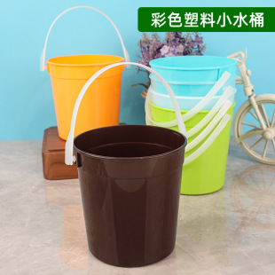 Youbuy Uncovered Portable Plastic Bucket Round Color Children's Art Pen Washing Bucket Park Beach Sand Water Playing Bucket