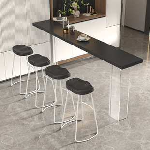 Modern Simple Solid Wood Bar Table Acrylic Transparent Suspension Wall Balcony Bar Casual High Table and Chair Combination