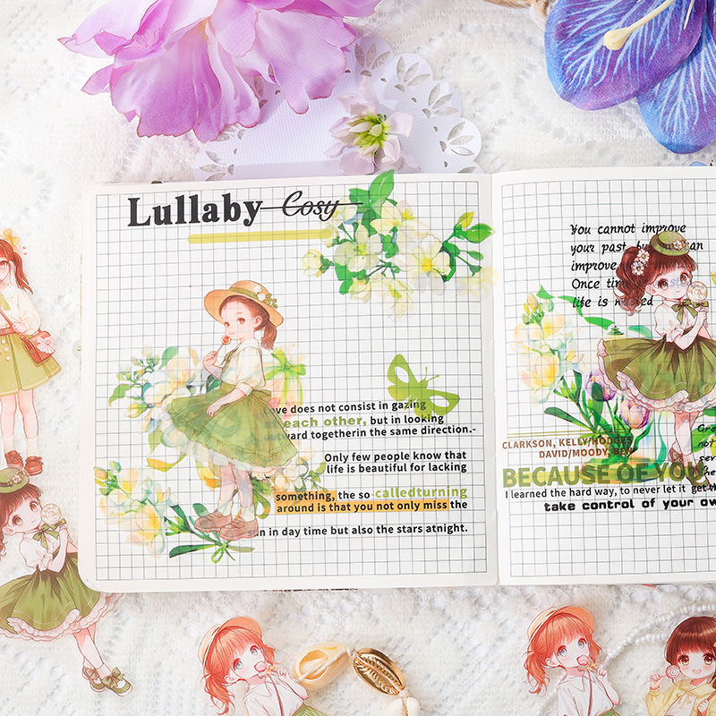 Elegante como azul transparente pegatinas de mascotas impermeables diy diario pegatinas personajes transfronterizos material pegatinas de chicas bolsa