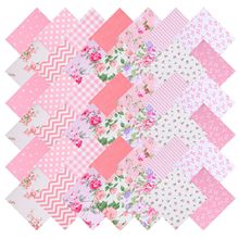 跨境新款42片粉色纯棉果冻卷 绗缝拼接方布百家被布块材料包家纺