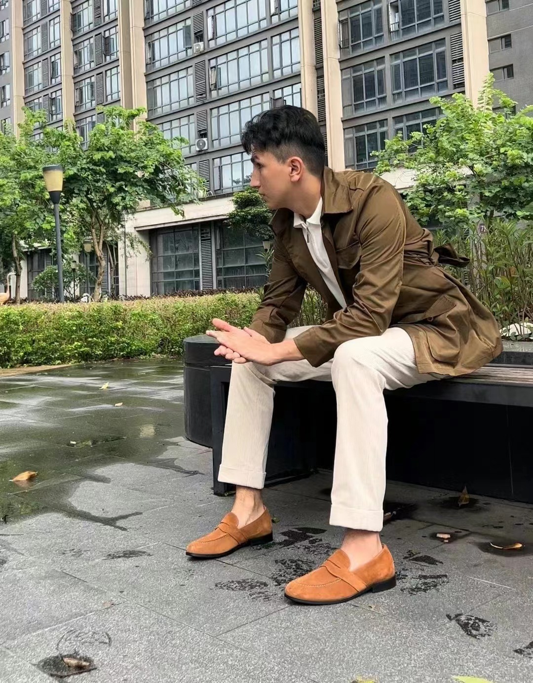 2024 Primavera Nuovo prodotto Cappotto casual da uomo di media lunghezza, vestibilità slim, giacca a vento sottile_voghion.com