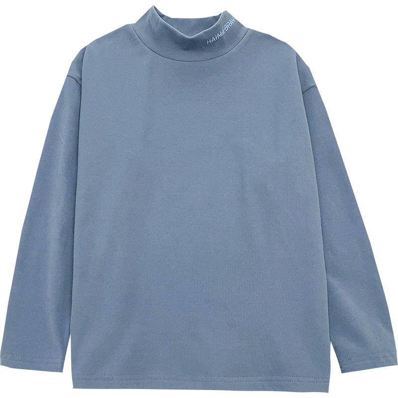 Camisa de fondo de cuello alto medio para niños engrosada 2023 ropa interior cálida para niños nuevos ropa de otoño e invierno camisa de manga larga para niños medianos y grandes