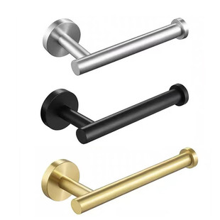 Cross-Border Temu Amazon 304 Stainless Steel Paper Towel Bar Punched Wall-Mounted Paper Towel Holder Toilet Paper Holder Roll Paper Rod