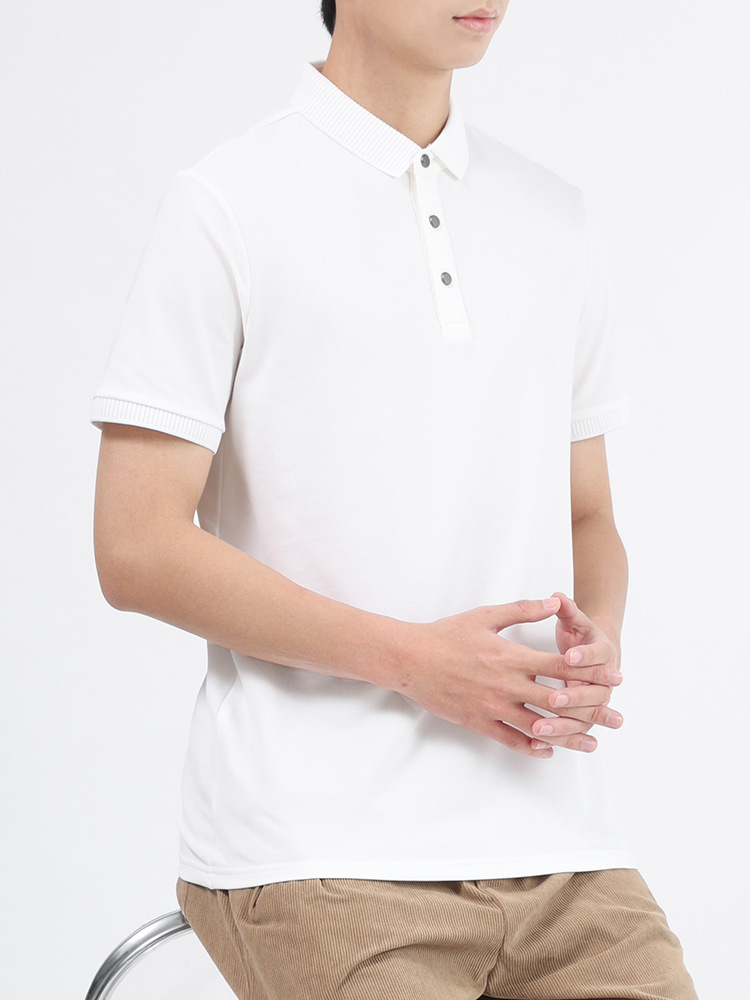 Hombres de alto nivel polo camisa de manga corta hombre de verano de negocios casual de color sólido con cuello de chaqueta de hombre cuello de camisa