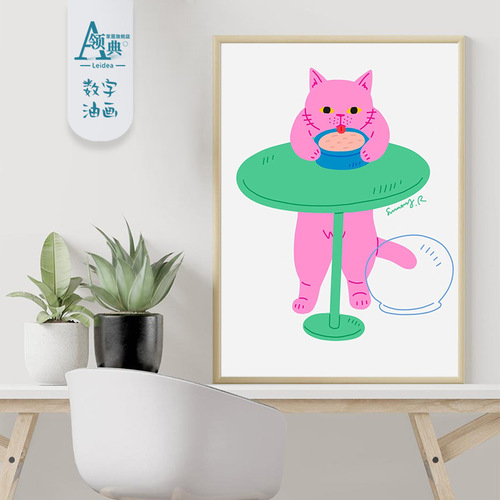 [Meow Star] Stress Reducing Simple Healing Oil Painting Animation Decorative Painting Oil Canvas