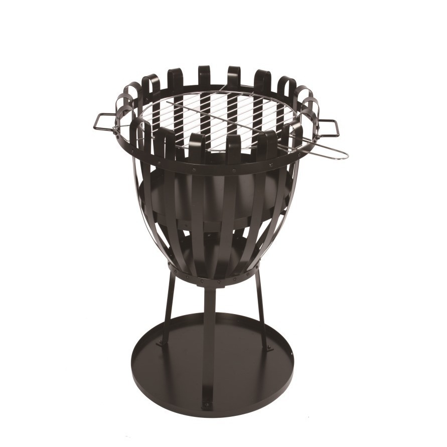 Barbacoa parrilla redonda barbacoa de la cesta de la flor estufa de leña estufa al aire libre barbacoa parrilla con calentador de red de la parrilla