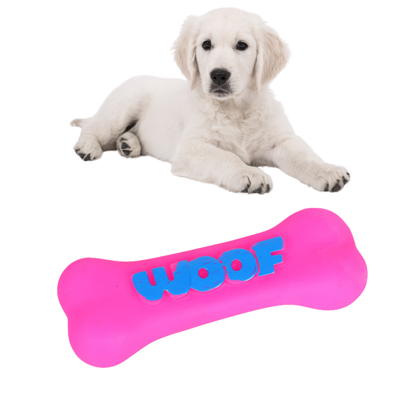 Vinyl Toy Press Sound Bone Letter Rugby Dog ​​Decompression and Boredom Relief Toy Love Pet Toy