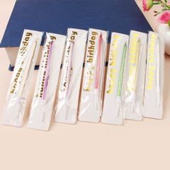 Simple hot stamping paper pencil candle cake baking creative first-year party metallic paint single birthday candle