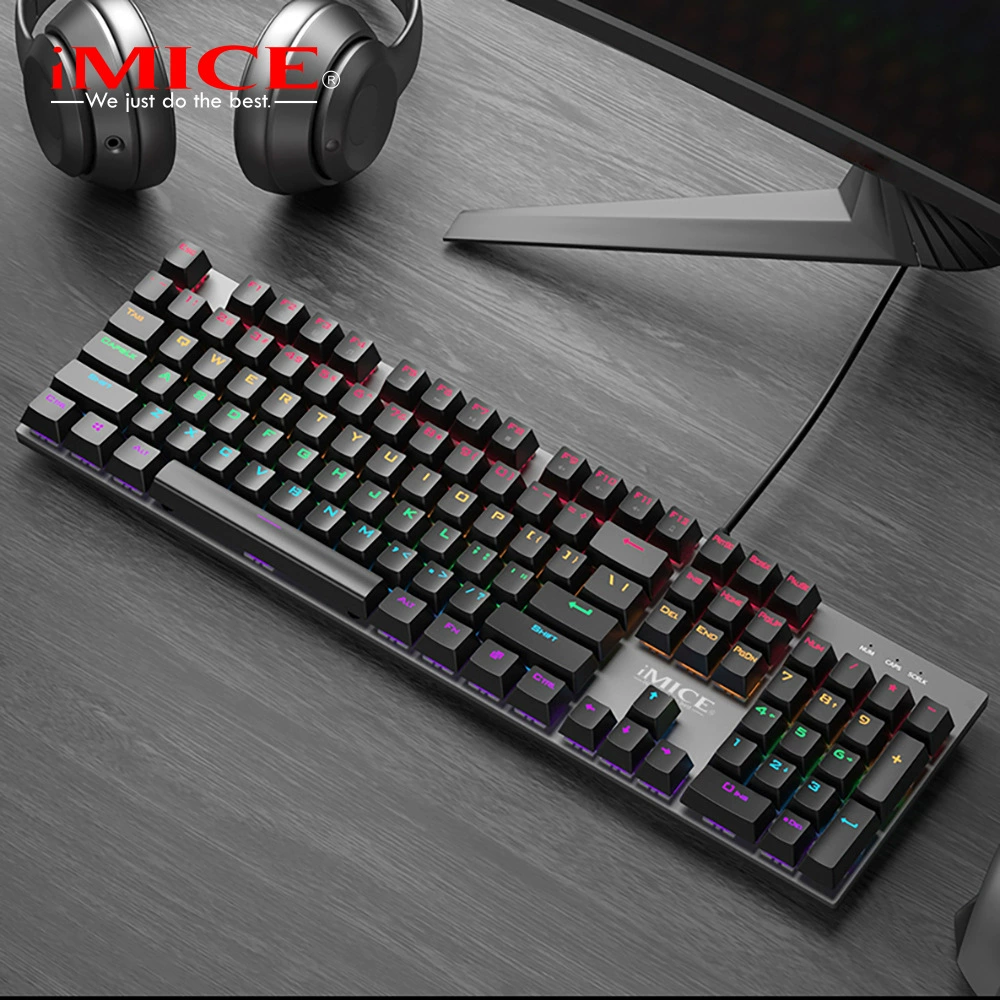 Machining Customs-IMICE Реальная механическая клавиатура GK600 для игр Rainbow Laughing Mixed Light 104 клавиш Penbook