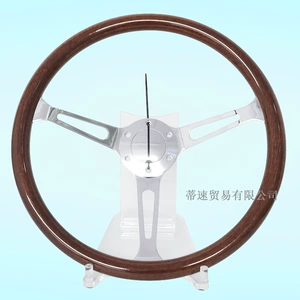 Best-selling modified car steering wheel, classic retro 15inch peach wood color steering wheel, 380MM electroplated bracket with concave center