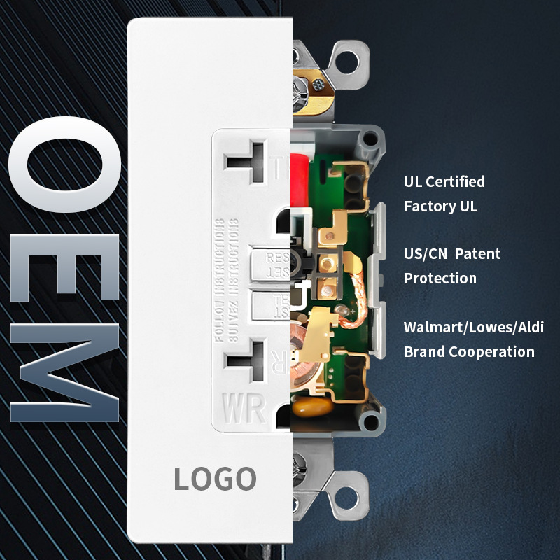 多颜色定制美国通用高品质耐气候防紫外线功能户外壁式 gfci 插座