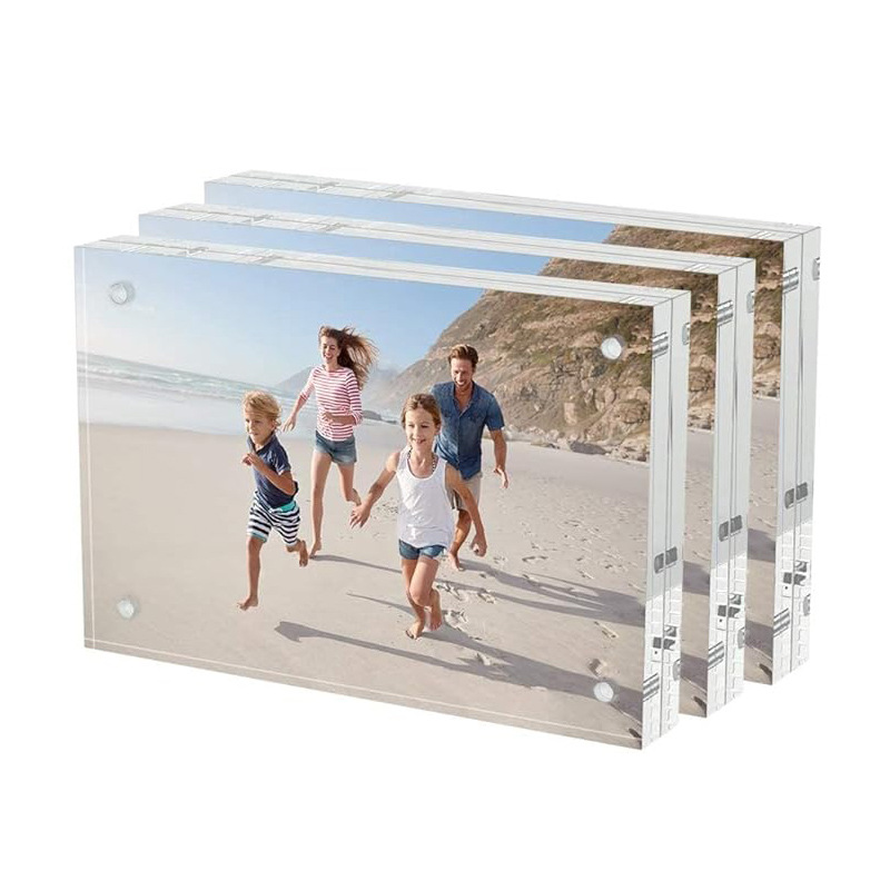 磁性咕卡3寸方形7寸摆台a4透明亚克力卡砖强磁亚克力相框跨境货源