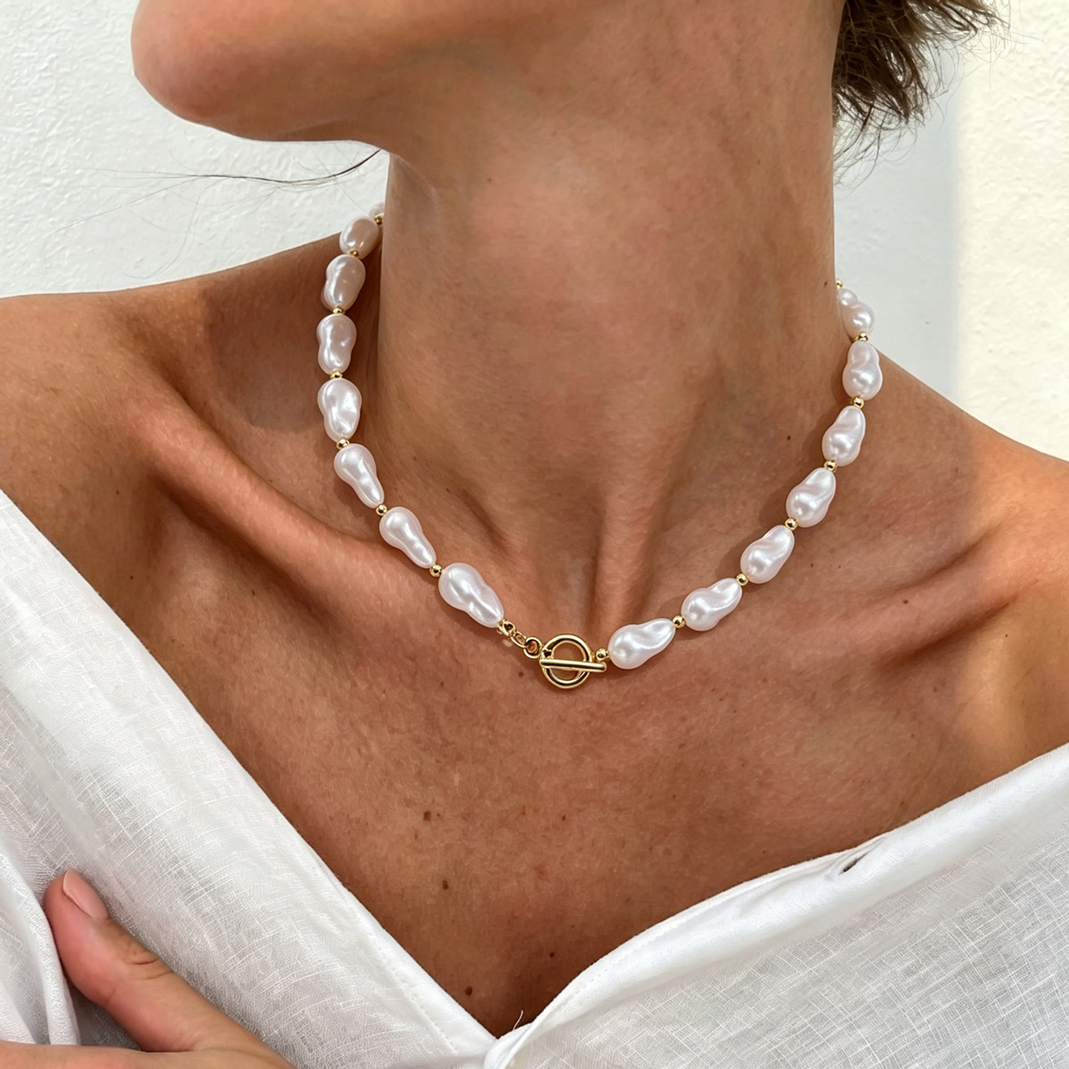 Baroque Perlenketten Mehrreihige Statement Halskette Für Damen_voghion.com