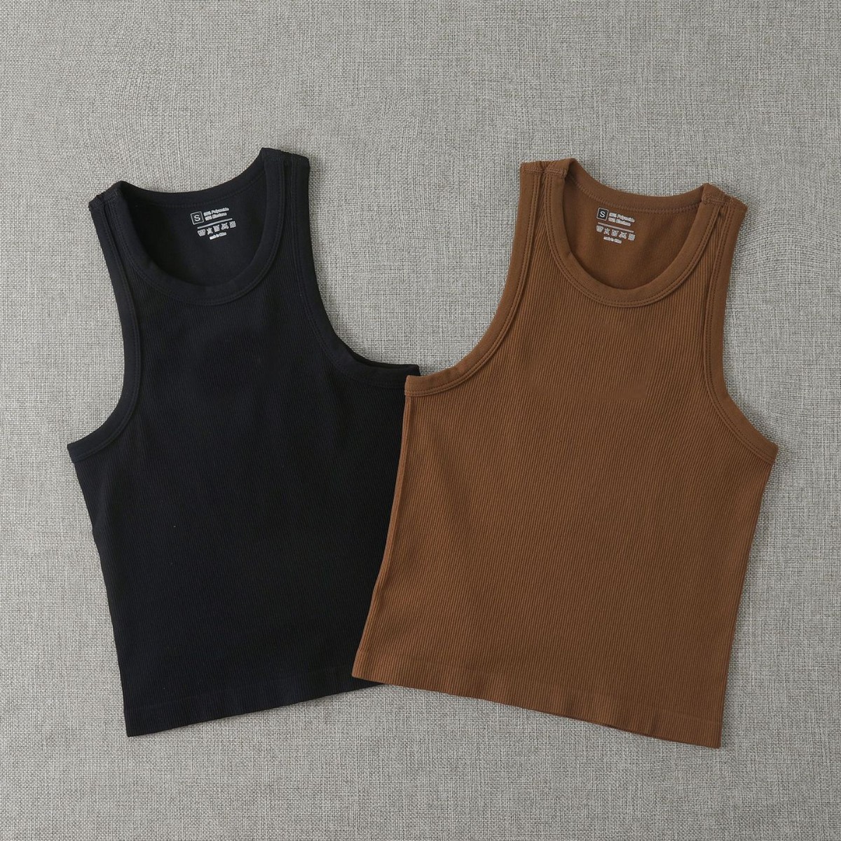 Geribbelde gebreide tanktop voor dames – Nauwsluitende, lange camisole om te combineren met andere kledingstukken (3 neutrale kleuren) – Lichtgewicht en veelzijdig_voghion.com