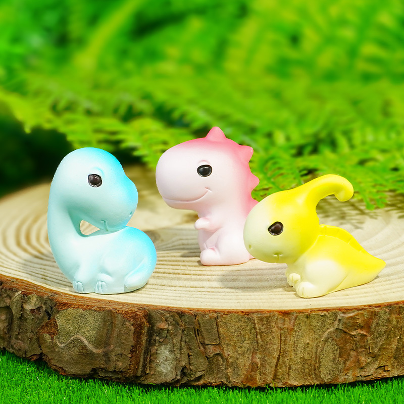 Micro paisaje dibujos animados lindo dinosaurio resina decoración creativa artesanía animal muñeca decoración coche de escritorio