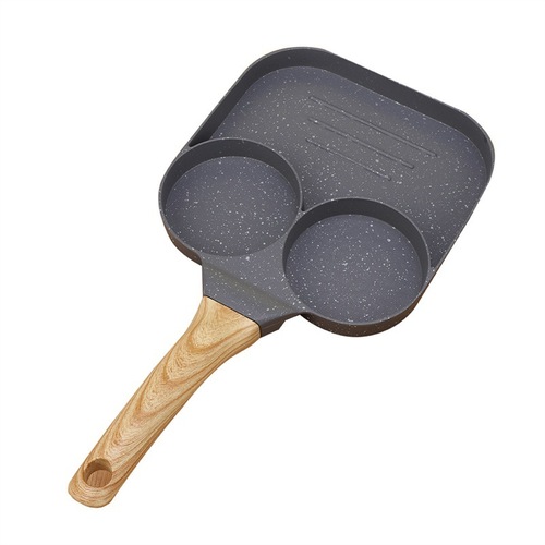 New Style Aluminum Alloy Household Multi-Functional Non-Stick Egg Pan Breakfast Egg Pan Internet Famous Quartzite Flat Bottom Commercial Fry Pan 