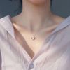 Fashionable necklace, zirconium with bow, accessory, Korean style, micro incrustation, simple and elegant design