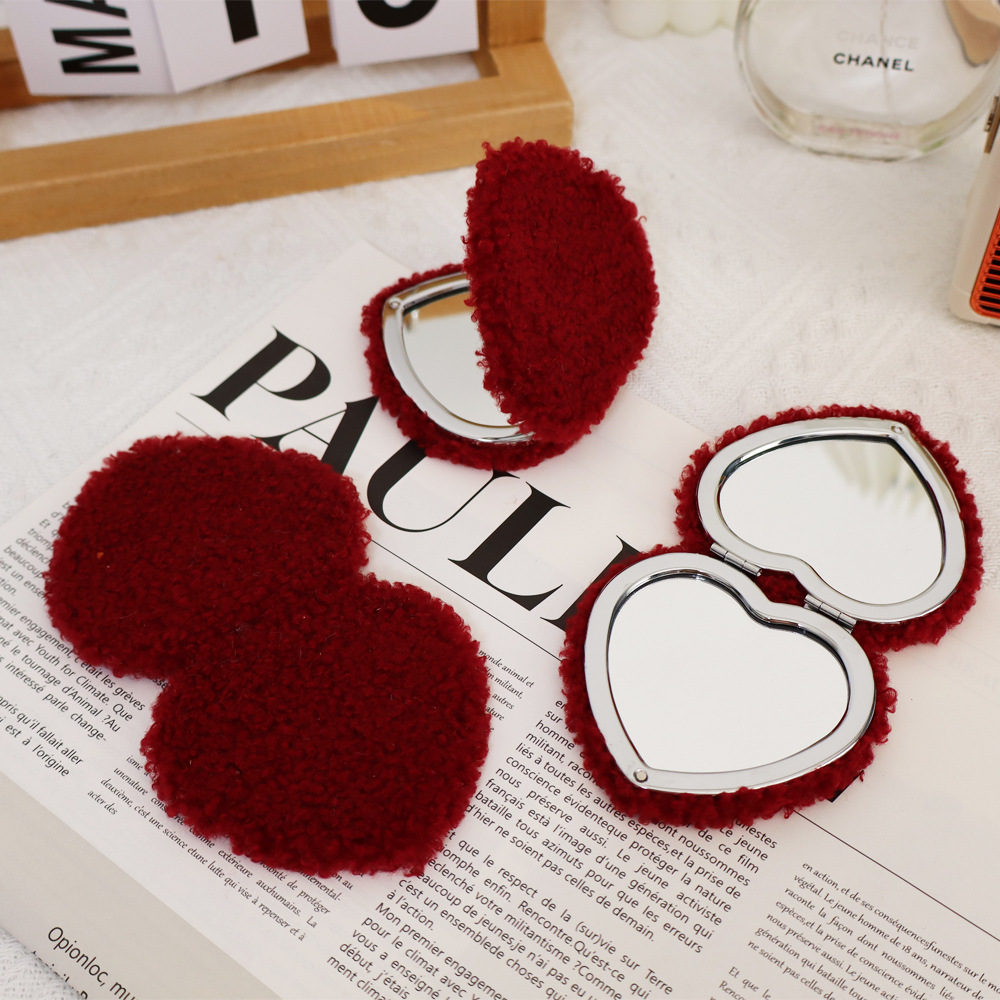 64g Weight Mirror Makeup Tools Types 1 Piece Quantity ABS Material Round, Heart Shape Pattern Modern Style Style Modern Style Round Heart Shape ABS Mirror 1 Piece 3