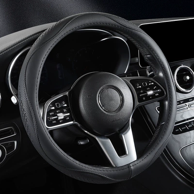 New Cross-Border Amazon Microfiber Leather Steering Wheel Cover, Four-Season Universal Anti-Slip Breathable Steering Wheel Cover