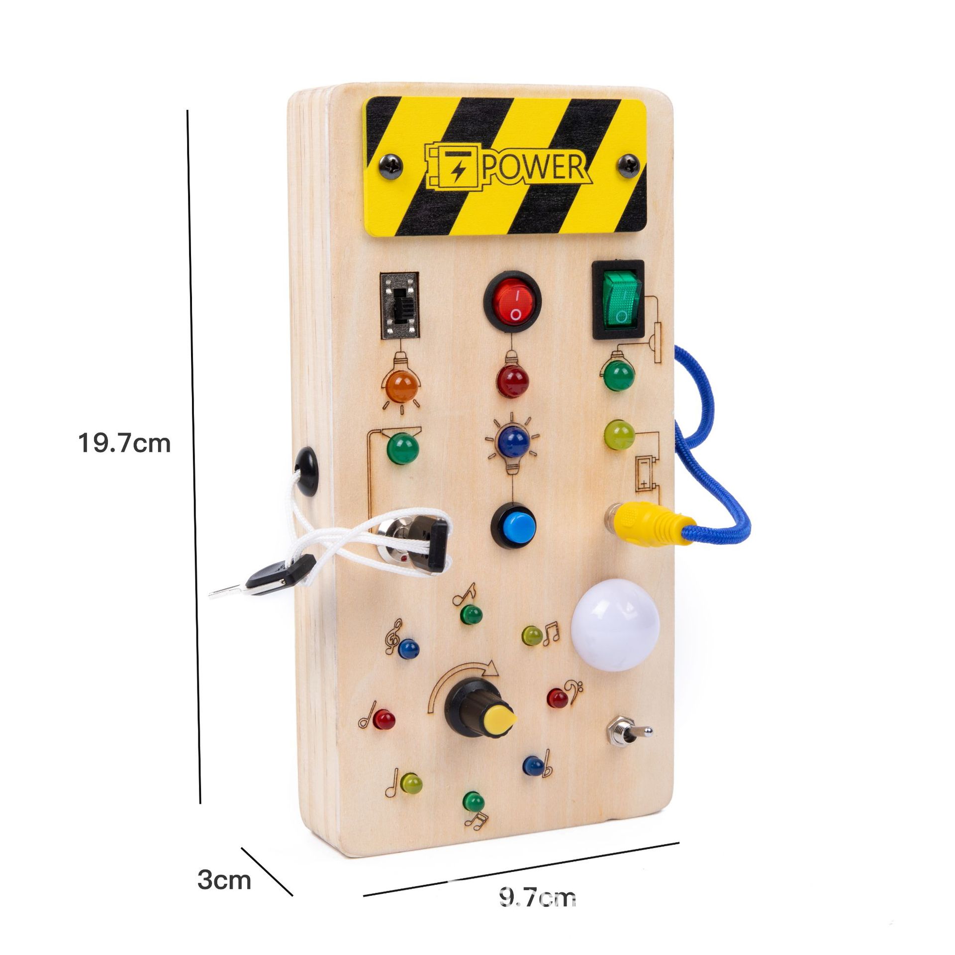 Juguetes de madera interruptor LED placa de circuito analógico Junta ocupada Montessori ayuda educativa juguetes de ensayo temprano Montessori