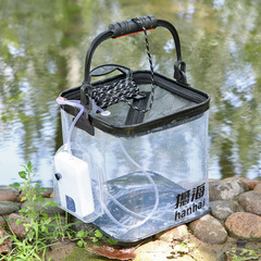 新商品の透明な魚の桶は釣りの桶を畳むことができます。