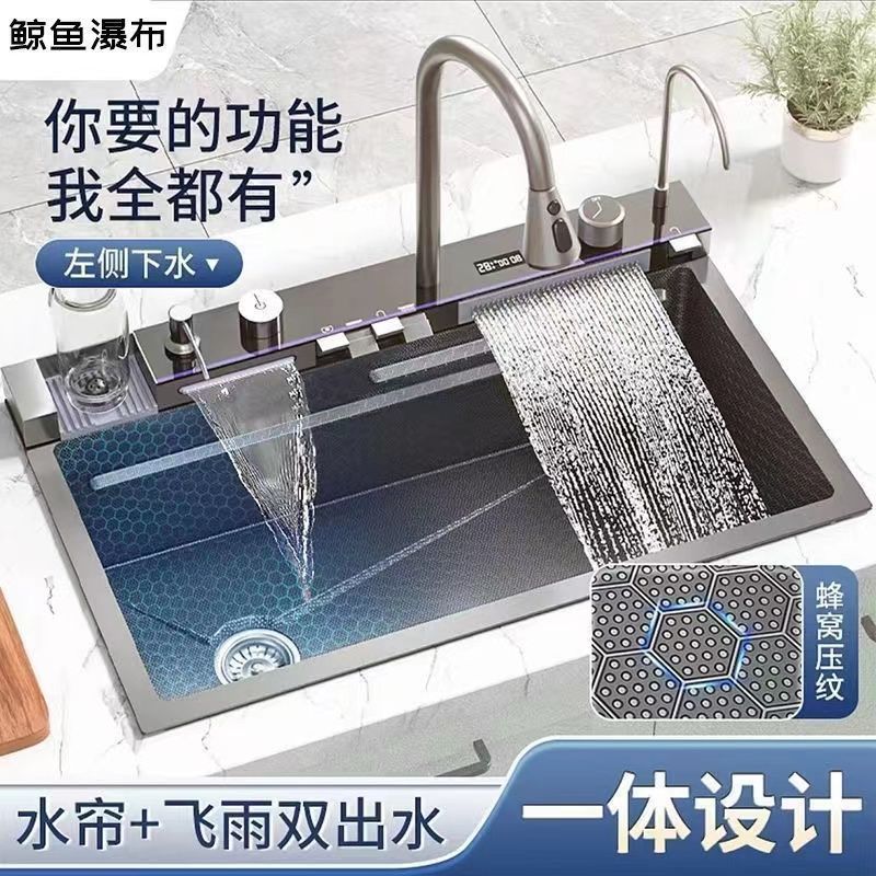 lavabos de acero inoxidable lavabos de platos lavabos de verduras grandes un solo tanque ballena 304 cocina conjunto completo de lavabos multifunción agua