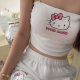Summer Sweet Short-sleeved Shorts Two-piece Set suit Korean Style Girl KT Cat Printed Sling Casual Small suit