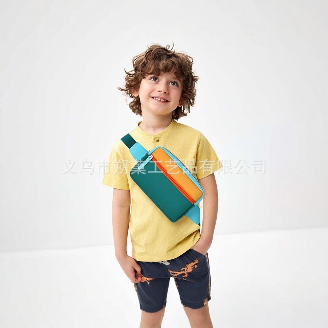 Children's Fashion Dopamine Waist Bag Chest Bag Oxford Cloth Crossbody Bag Outdoor Casual Universal Style