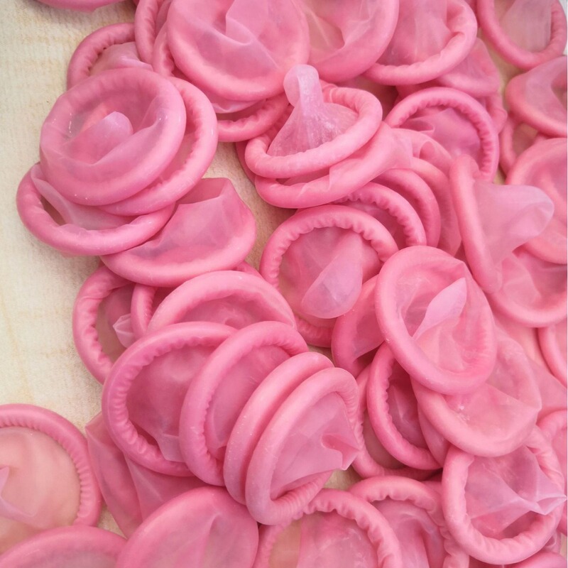 Cheap Pink Color Latex Dry Naked Set Fishing Gear Supplies Rubber Wig Supplies Condoms