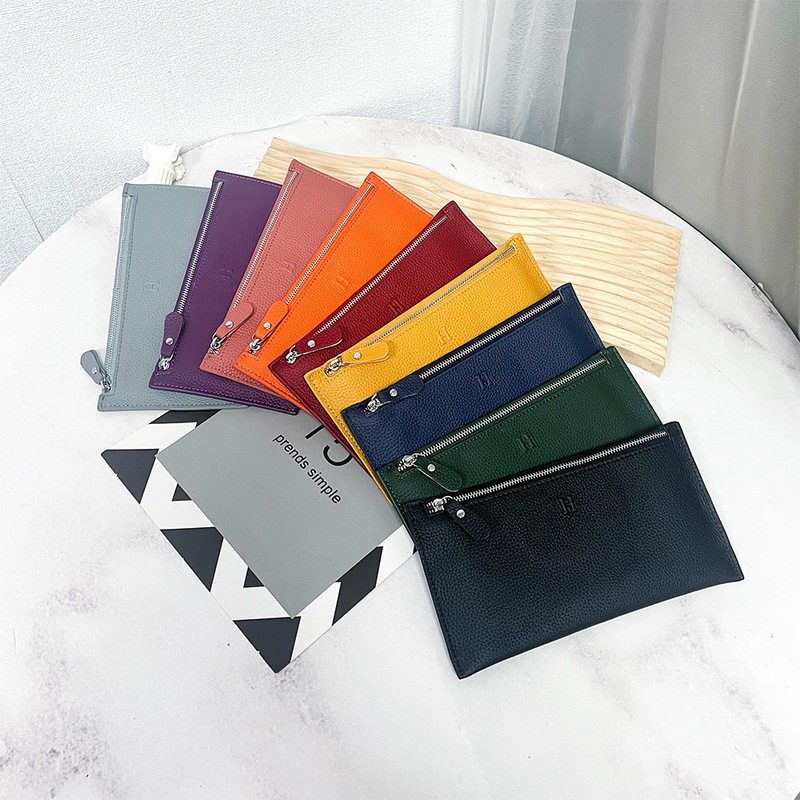 Genuine Leather Wallet Women's Long 2025 New Wallet Ultra-Thin Popular Hand Wallet Niche Design Exquisite and High-End Genuine Leather Wallet Women's Long 2025 New Wallet Ultra-Thin Popular Hand Wallet Niche Design Exquisite and High-End