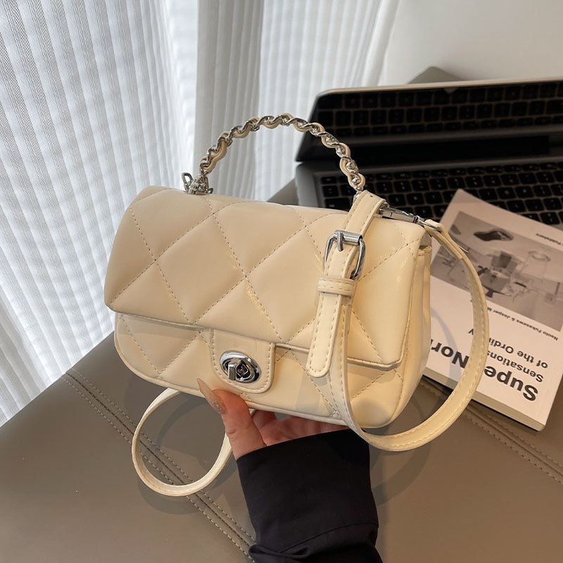 Bolso diagonal simple 2025 moda femenina todo fósforo Lingge fragante bolso de mensajero verano nuevo estilo pequeño bolso cuadrado pequeño