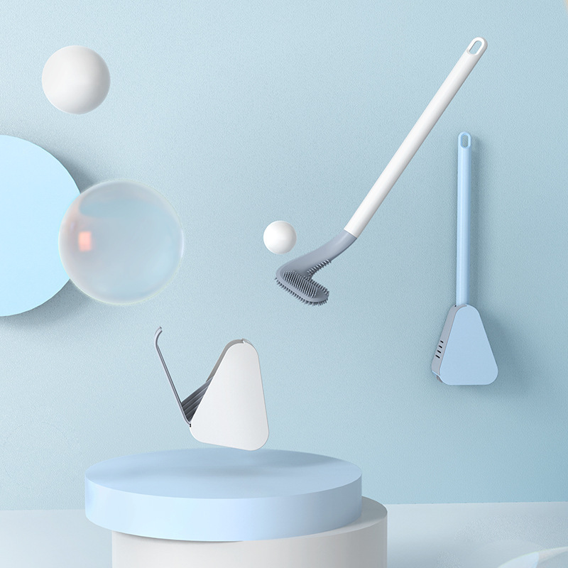 Golf Toilet Brush Soft Rubber Long Handle No Dead Angle Toilet Cleaning Brush Self-opening and Closing Anti-Leakage Base Golf Toilet Brush Soft Rubber Long Handle No Dead Angle Toilet Cleaning Brush Self-opening and Closing Anti-Leakage Base
