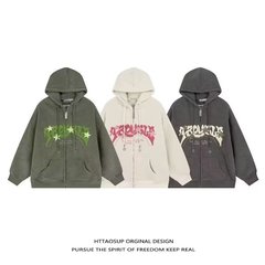 秋冬连帽开衫卫衣男女情侣款宽松百搭灯芯绒外套ins潮街头风帽衫