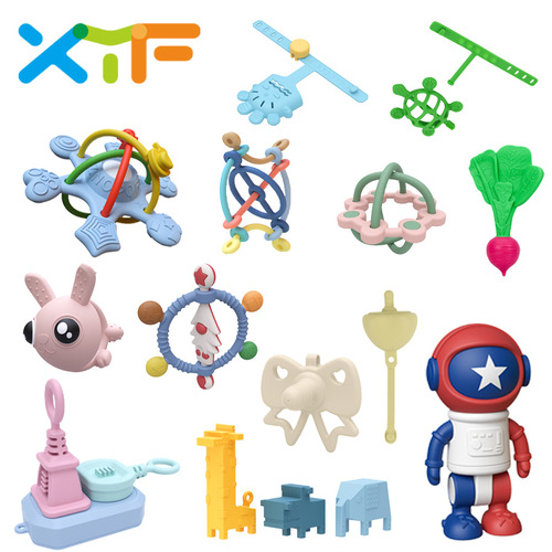 Hot-selling remote control teether toy Manhattan ball hand-grabbing ball baby anti-hand-biting teething stick teether