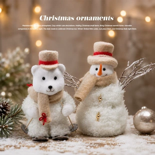 Снеговик из веток настольная фигурка
