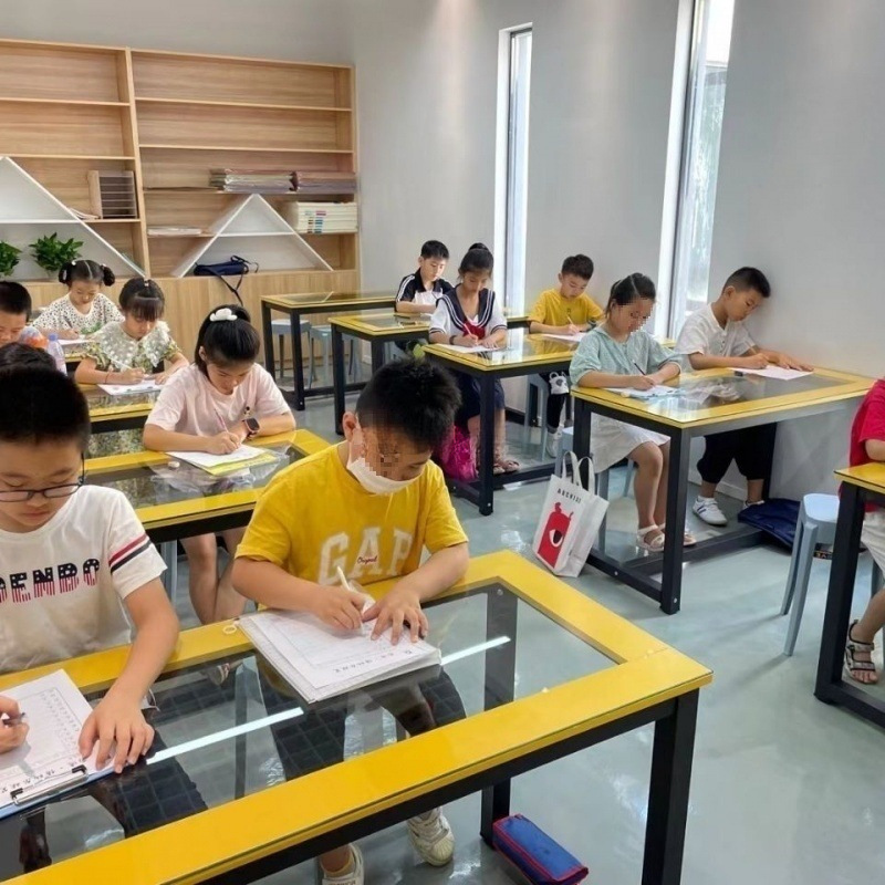 学生美术学习桌绘画桌培训桌手工书法桌儿童学习桌幼儿园画玻璃桌|undefined
