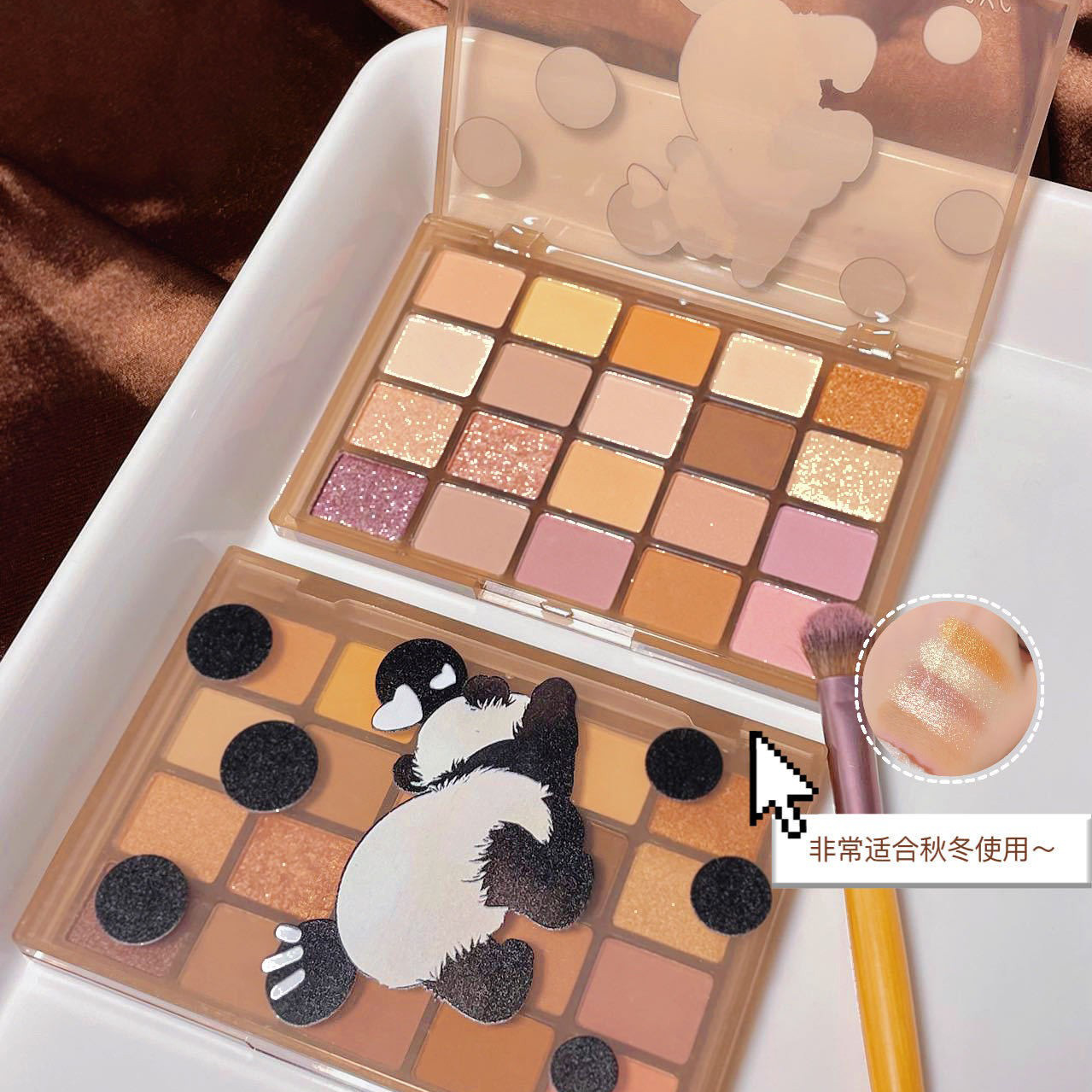 PCXC20 color pequeña sombra de ojos de corazón lindo rubor alto reparación de CD cara mate brillo sombra de ojos de dibujos animados de color tierra