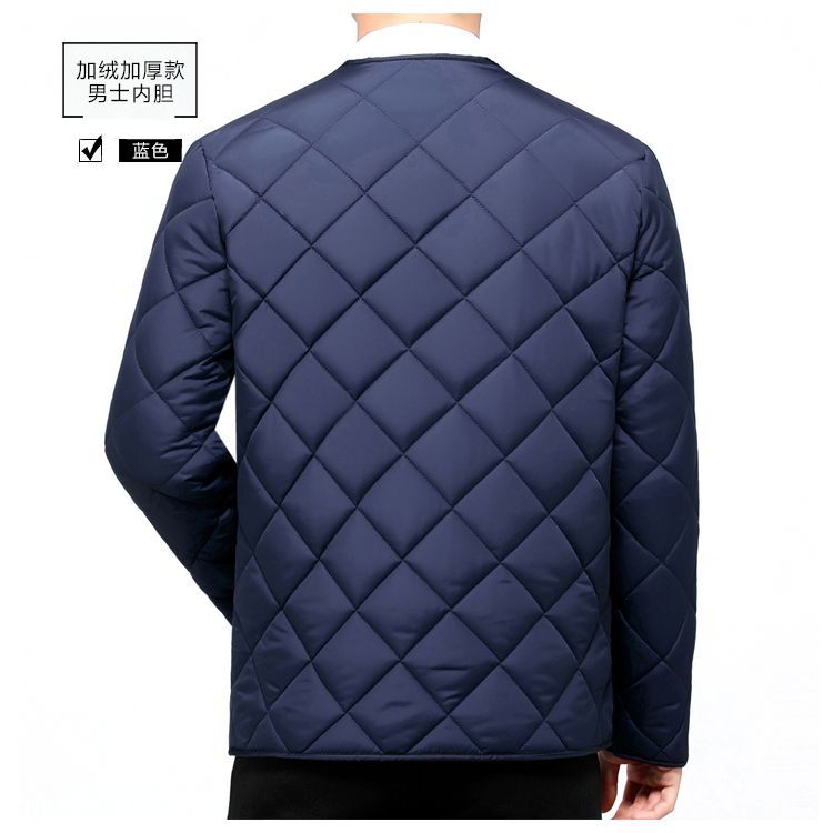 Abrigo de algodón acolchado de mediana edad y anciano 2023 Otoño e Invierno Nuevo abrigo cálido informal acolchado de algodón grueso con forro polar para hombres