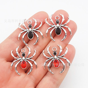 European and American New Halloween DIY Accessories Vintage Zinc Alloy Diamond Spider Pendant Pendant